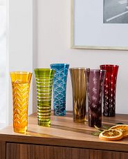 Set of colorful stemless flutes